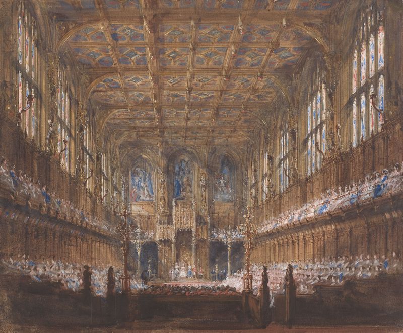 The State Opening of Parliament in the Rebuilt House of Lords, oil on canvas by Joseph Nash