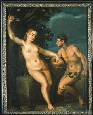 Pintura religiosa de Johann Rottenhammer que representa figuras con rostros expresivos y luz intrincada.