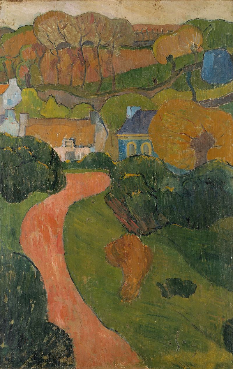 Decorative Landscape II by Jan Verkade, oil on canvas, featuring a vibrant landscape with blues and greens.