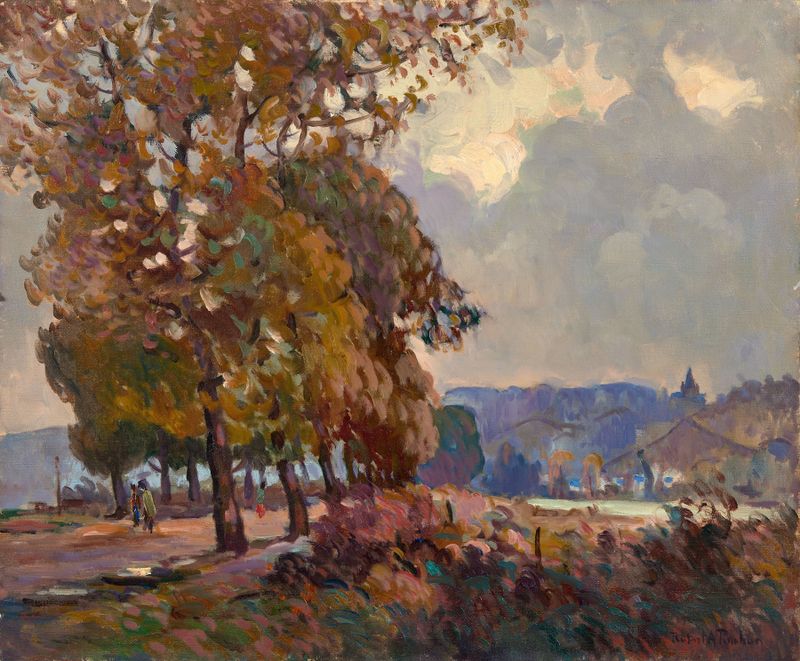 Landscape with river and trees, oil on canvas by Robert Antoine Pinchon