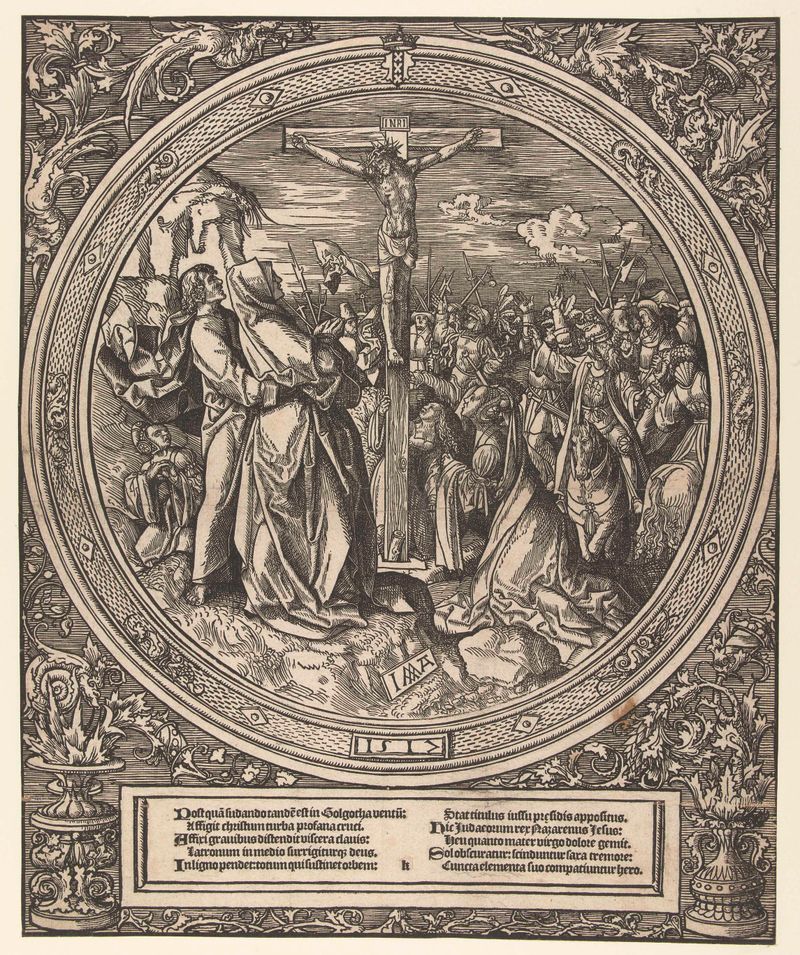 Cristo na cruz, papel de Jacob Cornelisz van Oostsanen