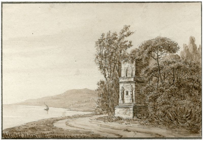 Ancient monument surrounded by nature by Otto Howen, unknown medium