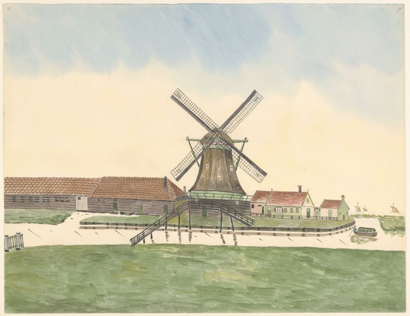 Paisagem com um moinho de vento de Johannes Nicolaas Eijman, meio desconhecido