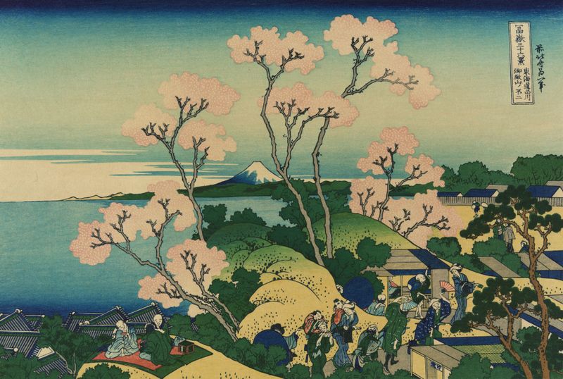 Paisagem de Goten-yama hill por Katsushika Hokusai, Ukiyo-e