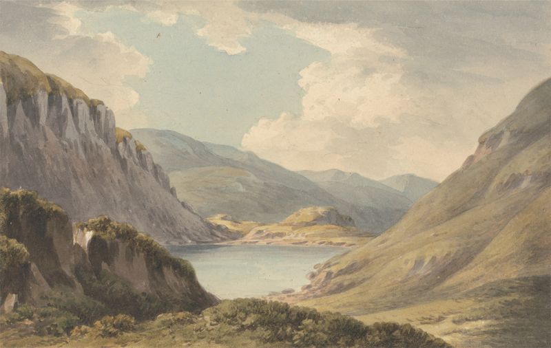 Landscape of Llyn Geirionedd by John Warwick Smith, oil painting