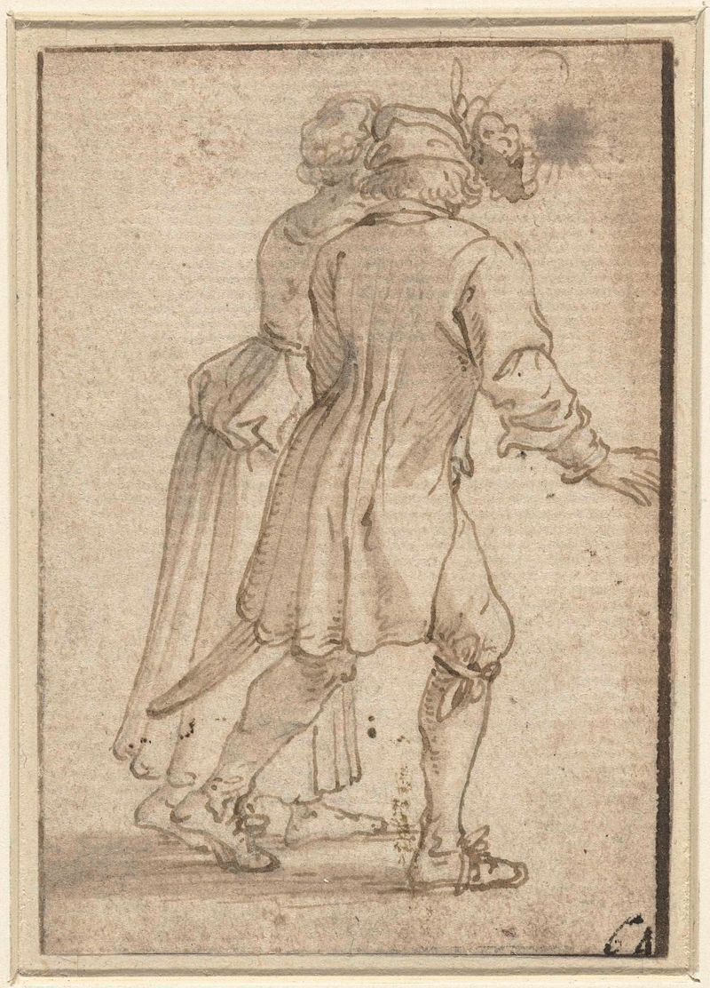 Pintura figurativa a óleo que retrata um casal em um abraço de Jacob Roos
