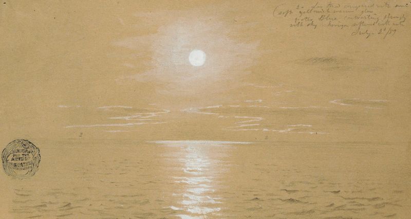 Marina de Frederic Edwin Church, que representa el océano y las nubes, pintura al óleo