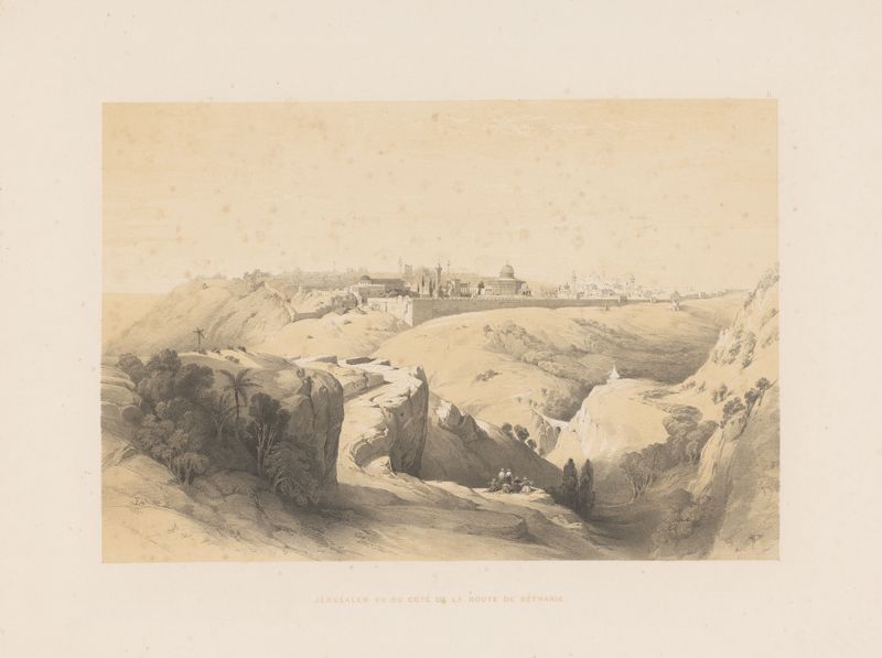 Landscape of Jerusalem with ancient architecture, oil on canvas by François Stroobant