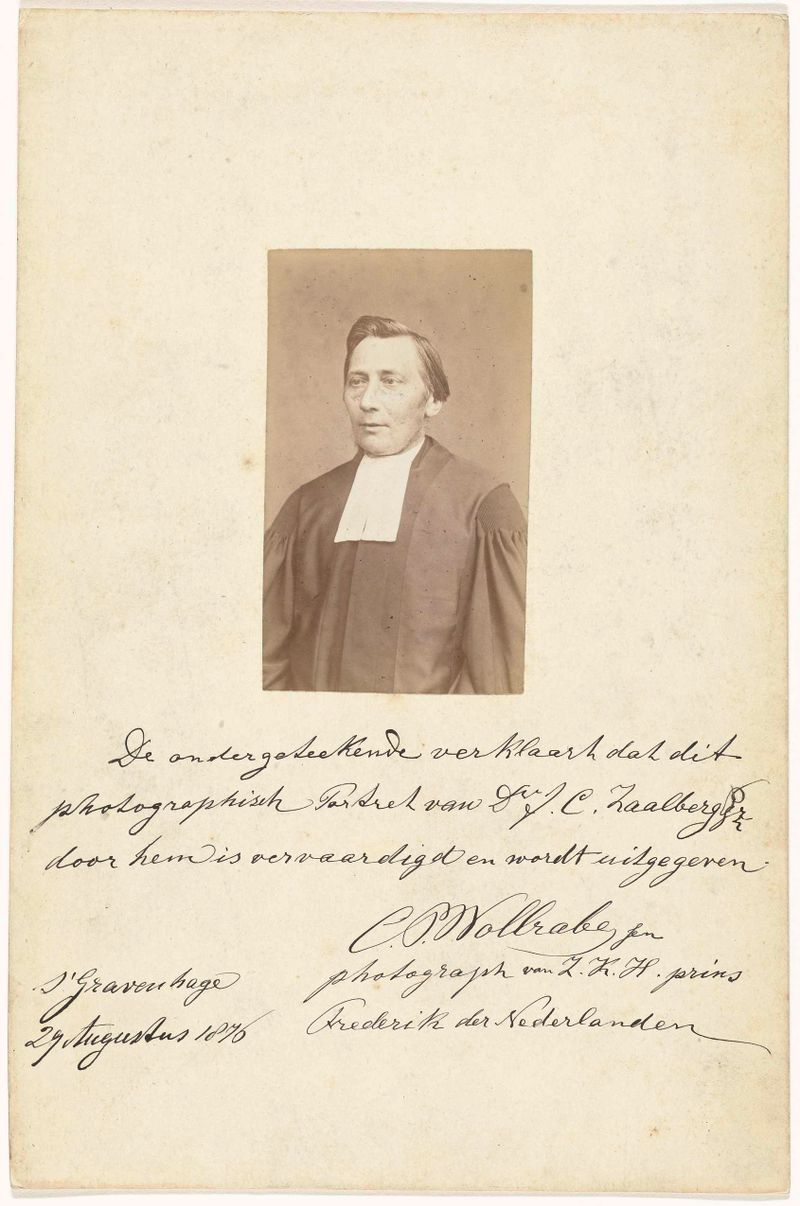 Retrato de Dr. Johannes Cornelis Zaalberg, álbum de Carl Philip Wollrabe