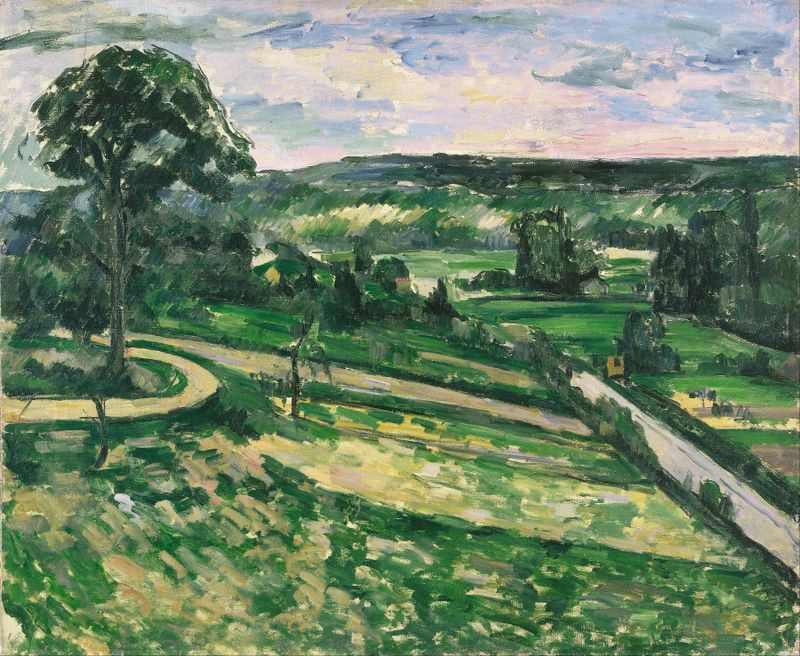 Pintura al óleo de Post-Impresionismo de Paul Cezanne con un árbol junto a un arroyo