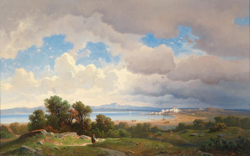 Landscape of Ammersee by Josef Mayburger, oil on canvas