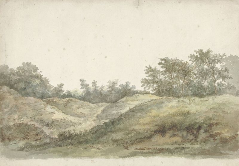 Landscape depicting dunes at dusk, oil painting by Jacob Ernst Marcus