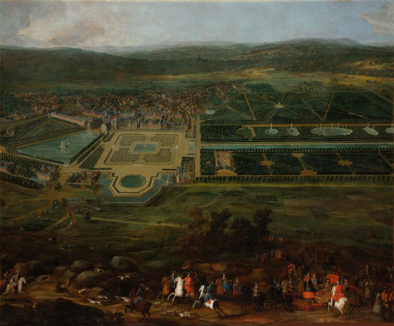 Paisaje con el Château de Fontainebleau de Pierre-Denis Martin, óleo