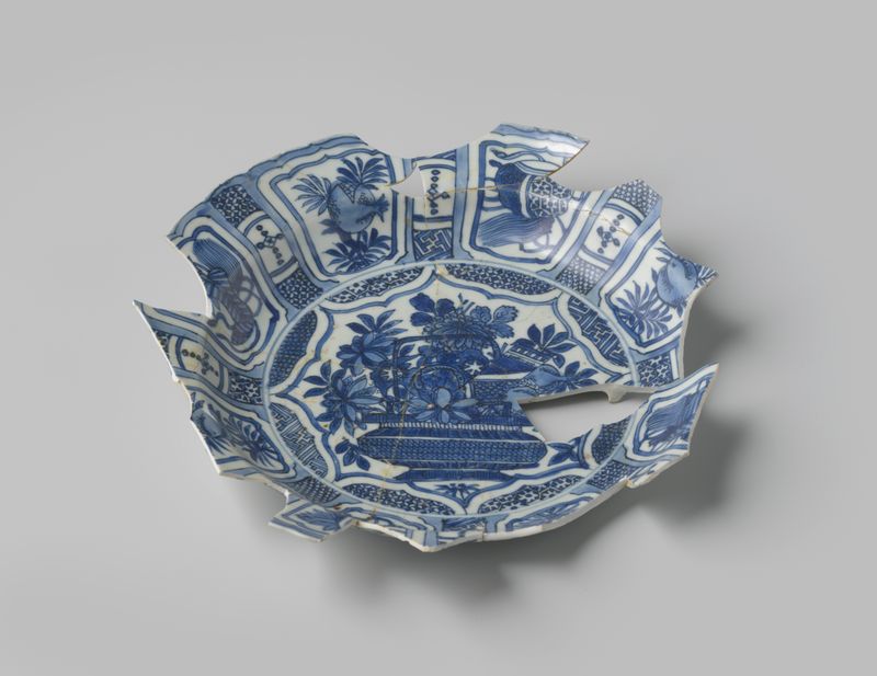 Marine scene featuring the ship Witte Leeuw, crafted in bone by Unknown Artist.