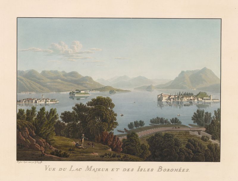 Vue du Lac Majeur et des Isles Boromées, oil painting by Gabriel Lory the Younger