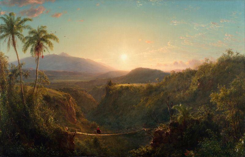 Paisagem de Pichincha por Frederic Edwin Church, pintura a óleo