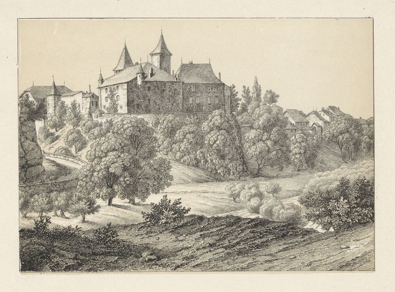 Paisaje de Johann Friedrich Wagner, pintura al óleo, Lasarraz