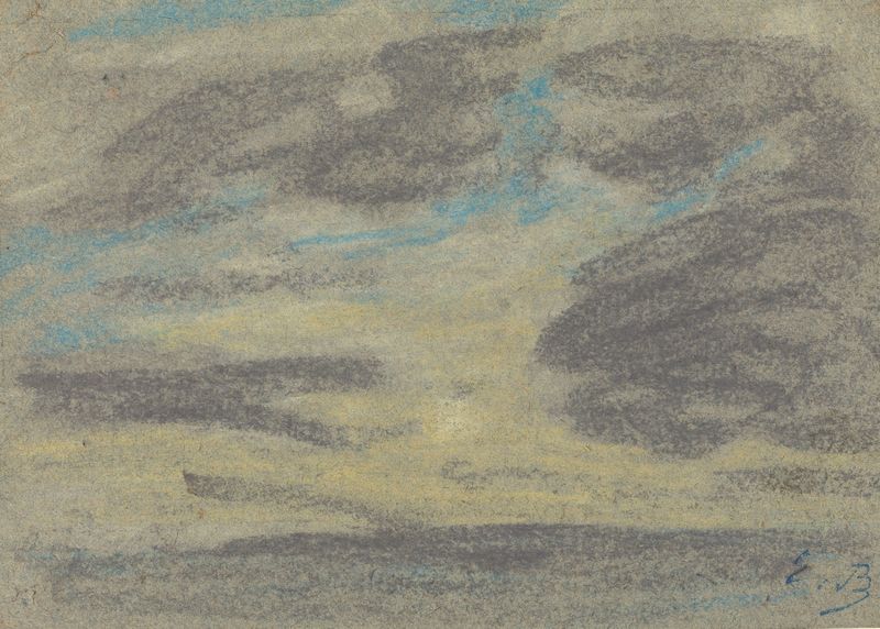 Nuvens sobre o Mar de Eugène Boudin, óleo sobre tela que retrata nuvens e mar.