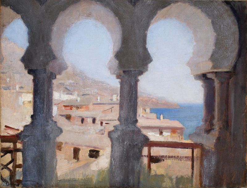 Paisagem de Yalta, óleo sobre tela de Jan Ciągliński