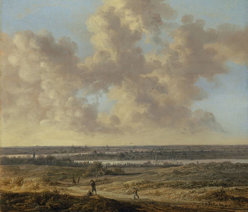 Landscape with river in oil on canvas by Anthonie Jansz. van der Croos