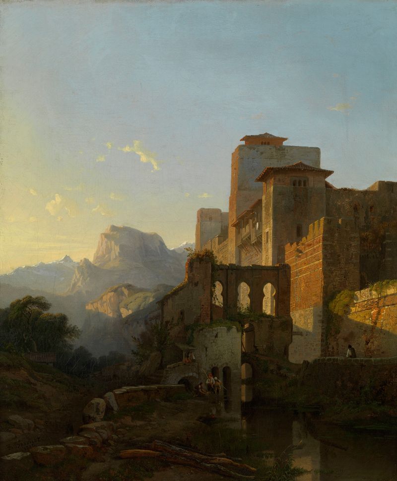 Landscape at Ugíjar, oil on canvas by François Antoine Bossuet