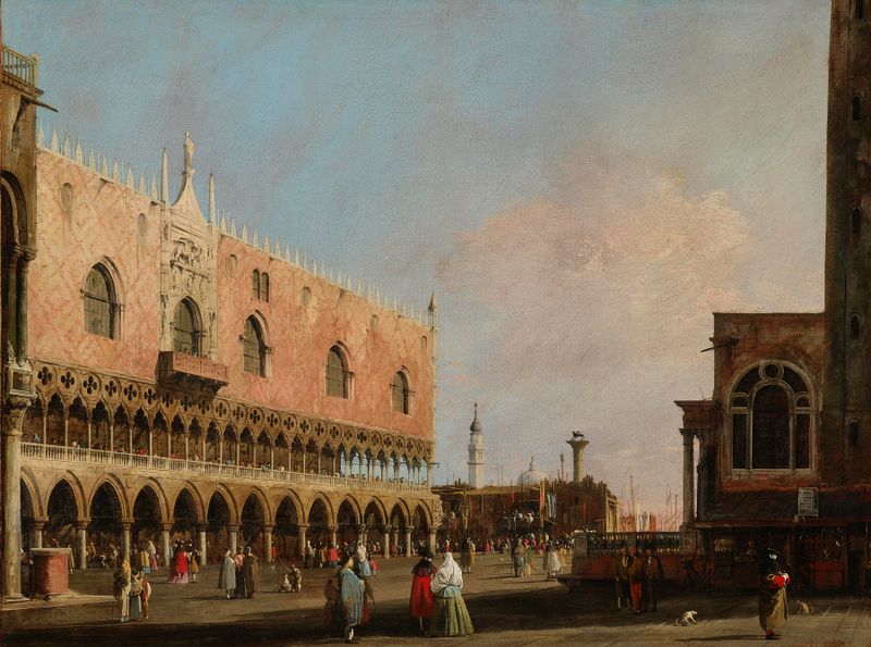 Pintura rococó de la Piazzetta San Marco en Venecia por Canaletto