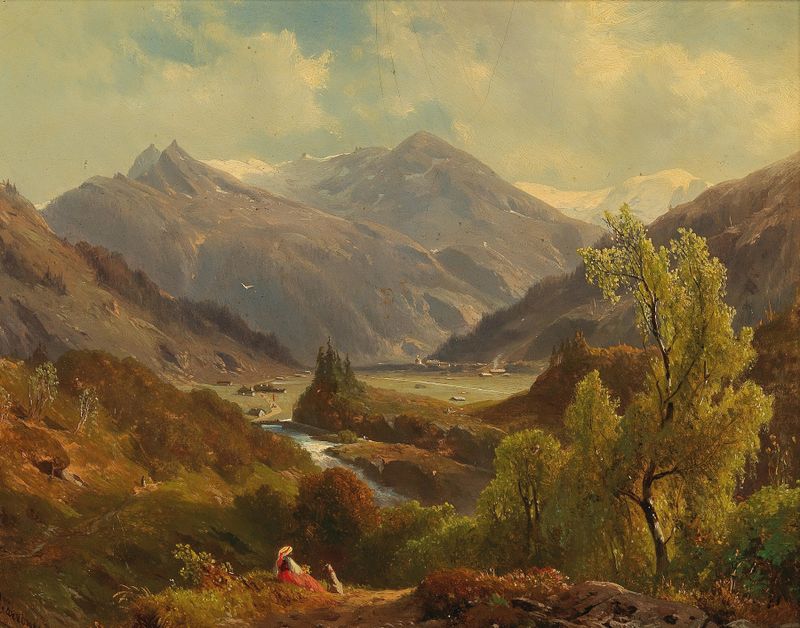 Landscape of the Böcksteiner Valley, oil on canvas by Johann Varrone