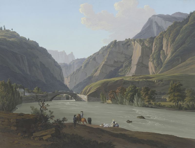 Vue de l’Entrée de Cluse, oil painting by Jean-Antoine Linck