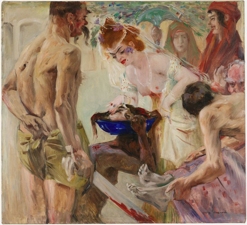Salomé by Lovis Corinth, oil on canvas depicting a woman with ethereal beauty and light.