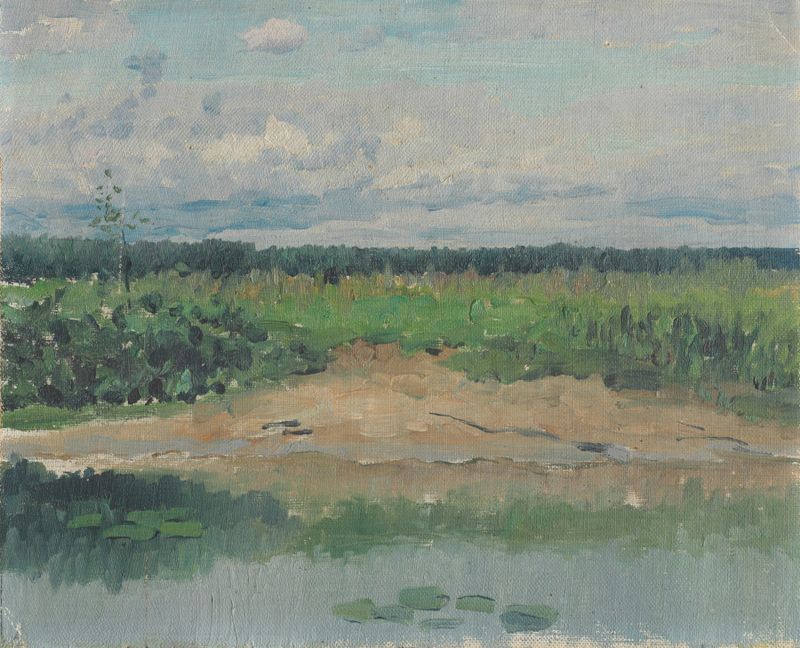 Paisaje etéreo en Shoal, óleo sobre lienzo de Maria Yakunchikova