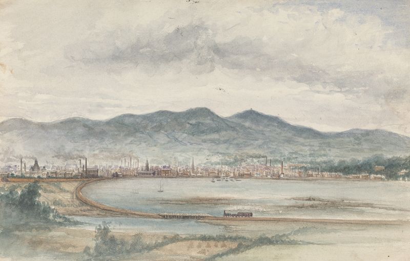 Paisagem de Belfast de Bunker’s Hill, óleo sobre tela de John O'Connor
