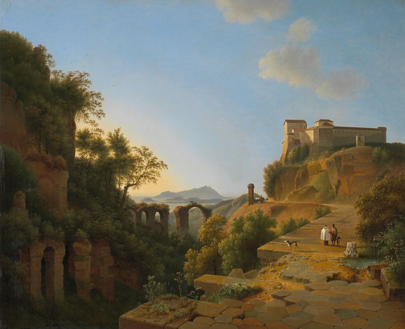 O Golfo de Nápoles com Ischia, pintura a óleo de Josephus Augustus Knip