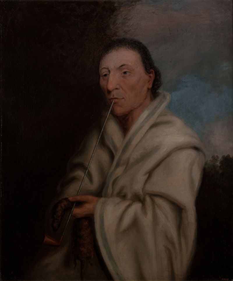 Figurative oil painting by Henry Inman depicting Ke-wa-din, North Wind