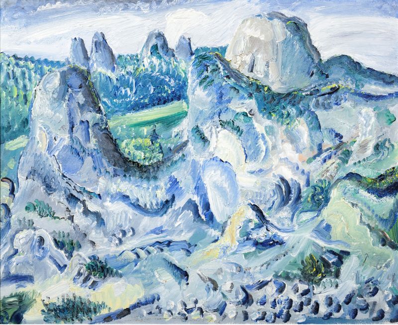 Landscape with rocks by Paul Kleinschmidt, oil painting