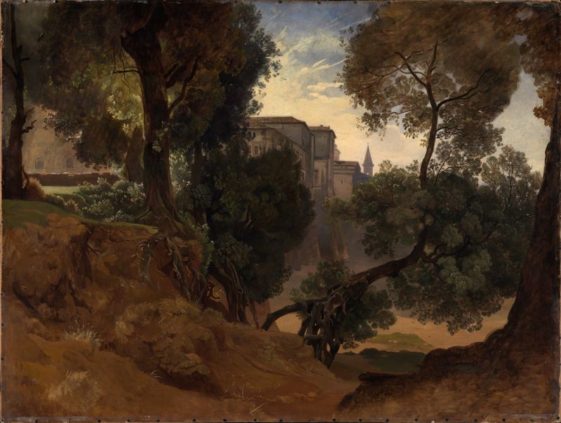 Landscape featuring a park path and greenery by Heinrich Ludwig