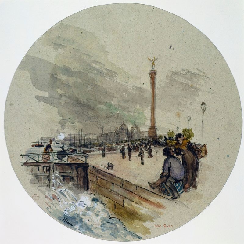 La place de la Bastille et le Canal by Frank Myers Boggs, impressionism