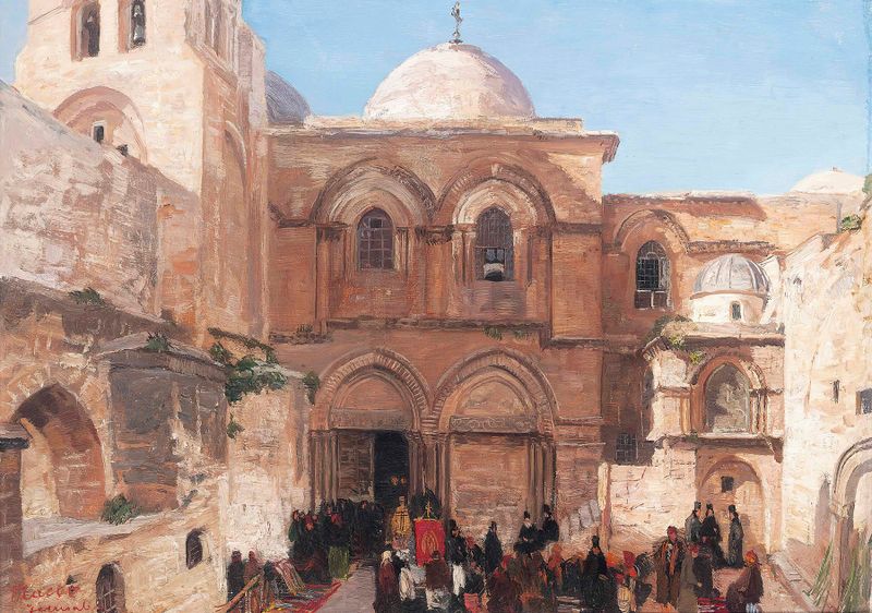The Holy Sepulchre, Jerusalem by Georg Macco, unknown medium
