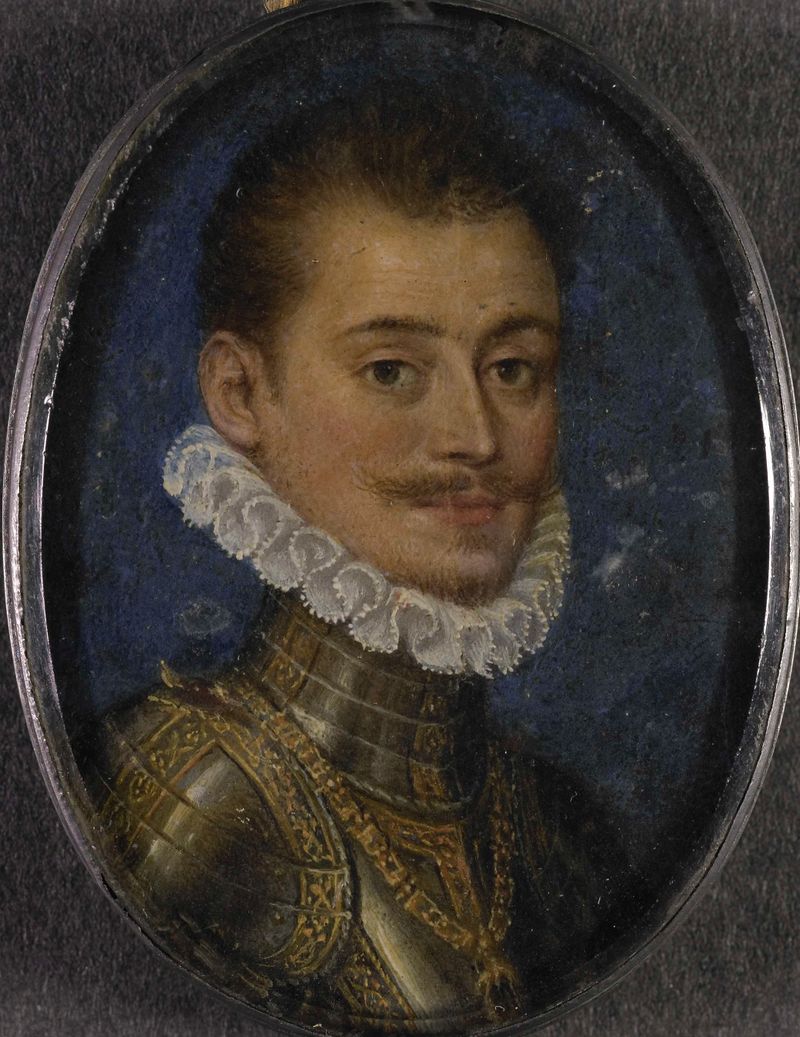 Retrato de Don Juan van Oostenrijk en metal, artista desconocido