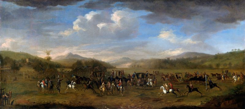 The Finish of a Horse Race with a Country Fair in the Background, óleo sobre lienzo de James Ross