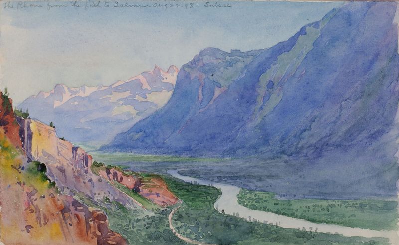 The Rhone from the Path to Salvari, oil on canvas by George Elbert Burr
