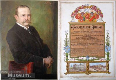 Retrato de Conrad Alfred Thieme, óleo sobre cartón de F. Pernat