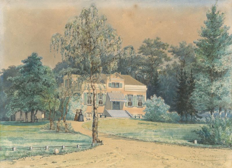 Landscape oil painting by Jan Gerard Smits depicting lush greenery and tranquility