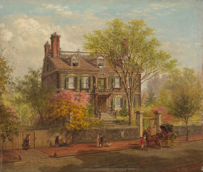 The John Hancock House, Colonial American architecture by Edward Lamson Henry
