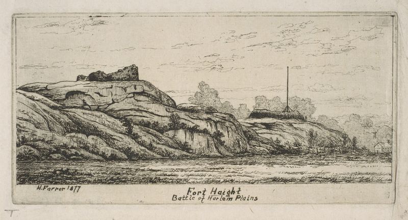 Engraving by Henry Farrer depicting soldiers in battle amidst smoke and chaos