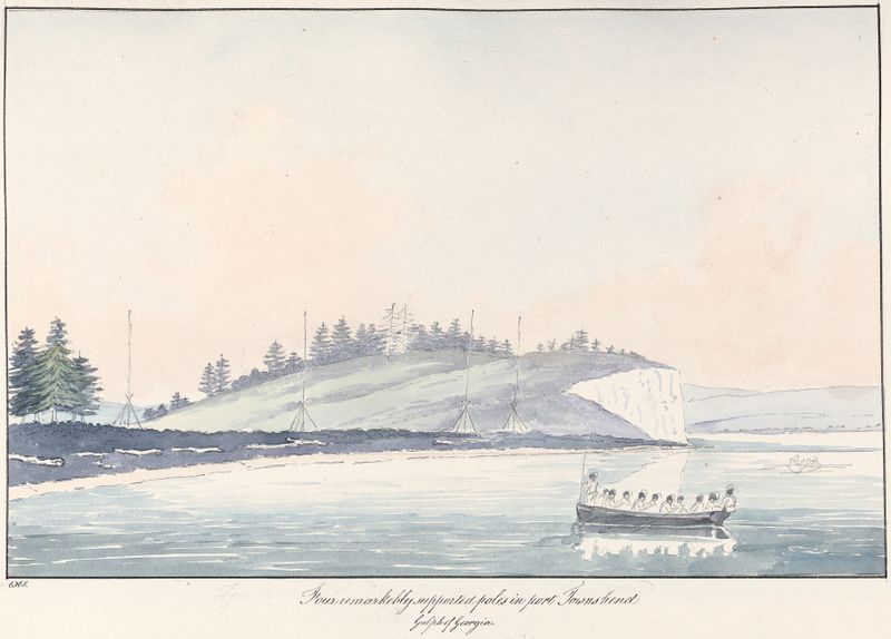 Escena marina que representa Port Townshend de Charles Hamilton Smith, medio desconocido
