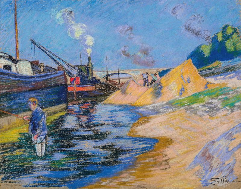 Paisagem do rio Sena por Armand Guillaumin, pintura a óleo de 1885.
