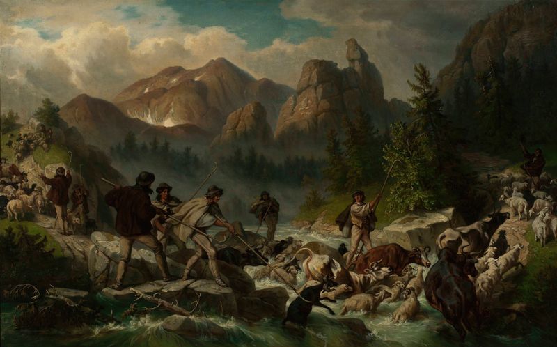 Landscape of Kościeliska Valley by Alfred Schouppé, oil painting