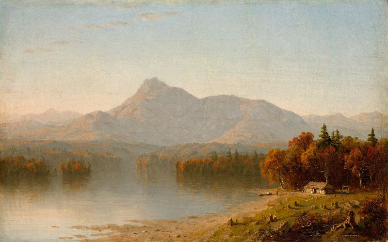 Paisagem montanhosa com luz do sol e nuvens, óleo sobre tela de Sanford Robinson Gifford