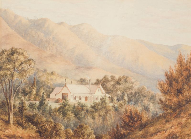 The Ministerial Residence, oil on canvas by Charles Decimus Barraud, depicting a serene architectural facade.