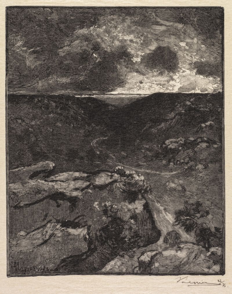 Paisaje de Franchard Valley de Auguste Louis Lepère, pintura al óleo